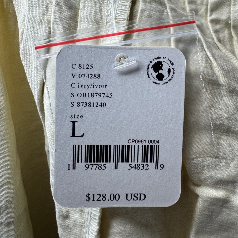 NWT Free People Ivory Button Front Romper Size L - Picture 8 of 11